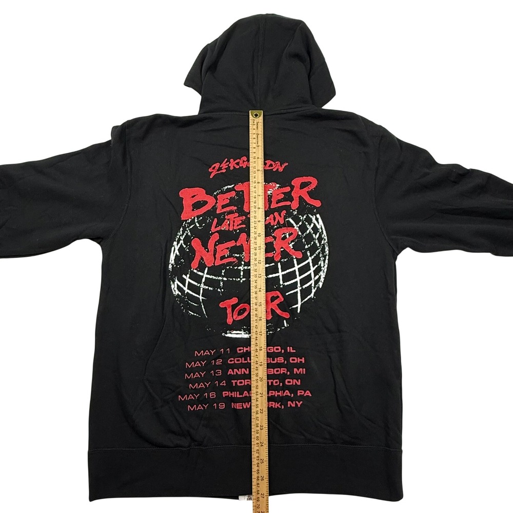 24kGoldn Better Late Than Never Tour Black Zip Up Hoodie Mens Large Independent - Picture 6 of 6